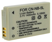 Canon NB-5L Replacement Battery 3.7v Li-Ion