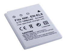 nikon EN-EL8 replacement battery 3.7v Rechargeable Li-Ion